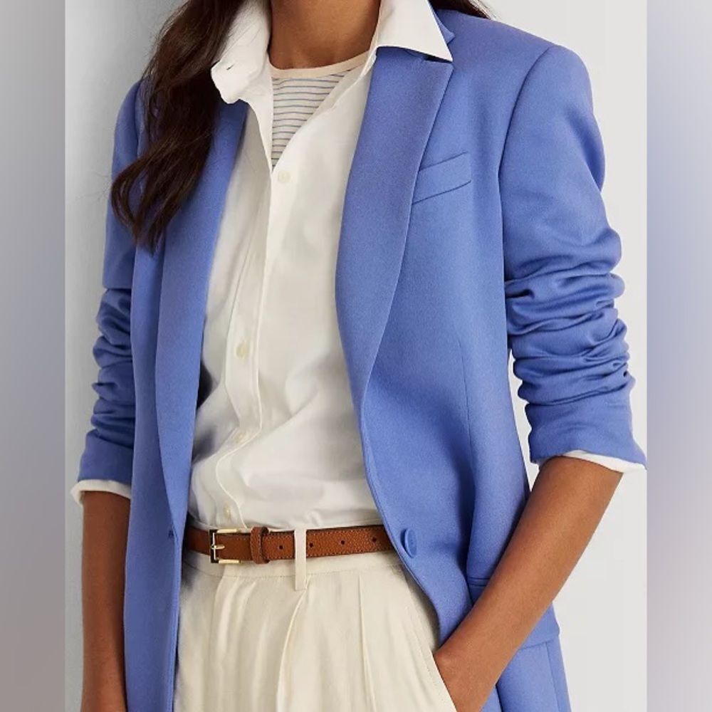 NEW Lauren Ralph Lauren Double-Faced Georgette Blazer, Size 14 New w/Tag $265 - Picture 4 of 13
